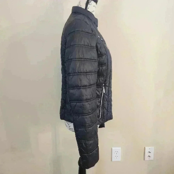 Laundry By Shelli Segal Black and Silver Quilted Jacket, large - Picture 5 of 10